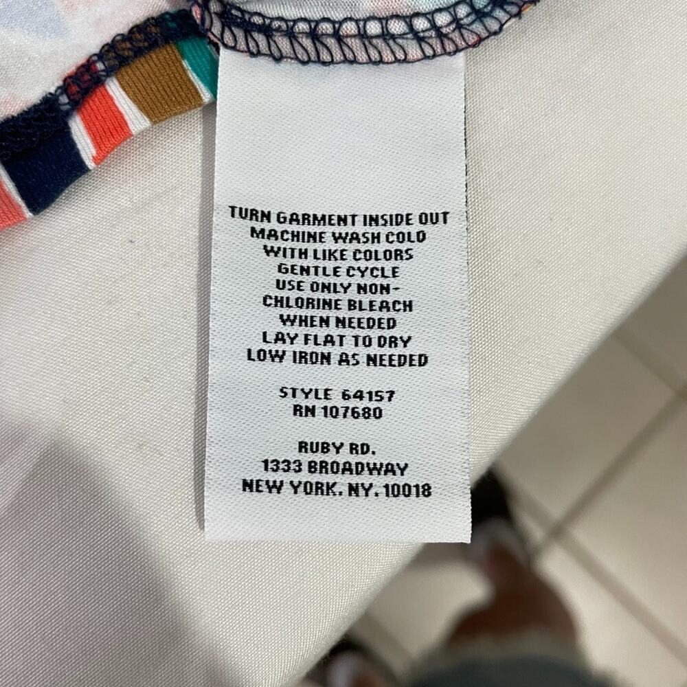 Ruby Rd Abstract Tie Front Top XL Multicolor Geom… - image 5